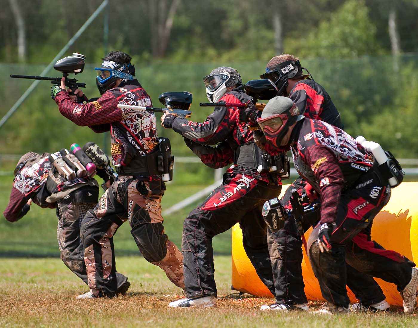 Picture of team starting a paintball match